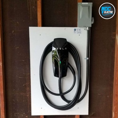 60 amp Tesla charger install in Aurora by MDC Electric