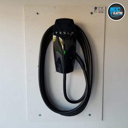 Tesla wall charger installation in Oakville by MDC Electric