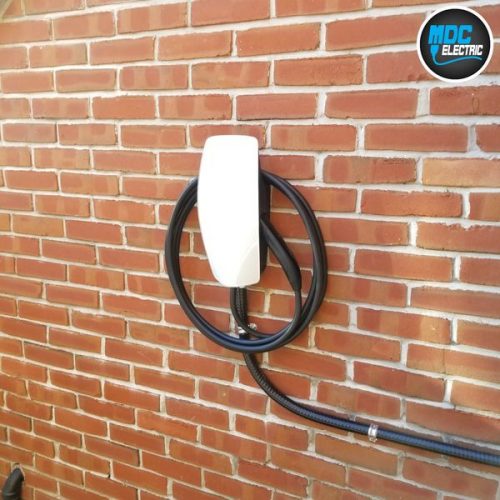 Tesla charger installation outdoors in Toronto by MDC Electric