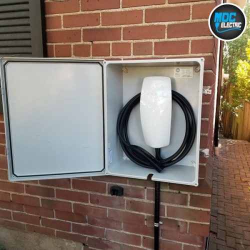 Tesla Wall Connector in weatherproof enclosure by MDC Electric